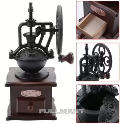 Кофемолка ручная деревянная Ретро Vintage Coffee винтажная антикварная для кофе, перца (Польша)